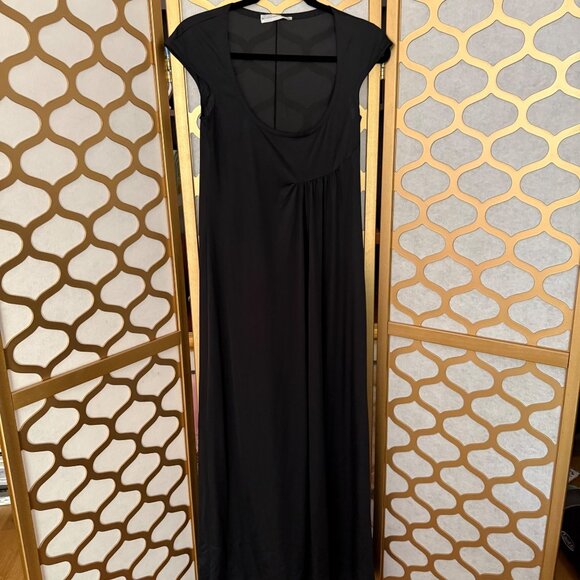 Vintage John Kloss For Cira Size S Black Cap Sleeve Scoop Neck Maxi Nightgown - Picture 4 of 14